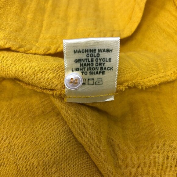 Xirena Scout Shirt Size S Yellow Buttondown Cotton Gauze - Picture 7 of 7